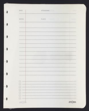 A5 Refill with Cream Meeting Log Pages with Lined Notes Area